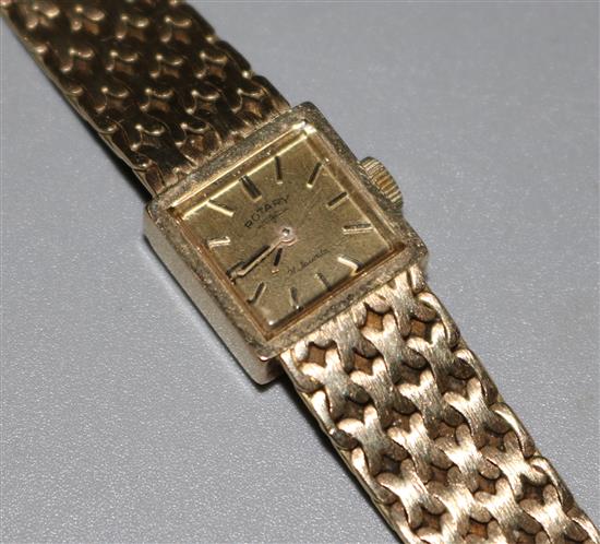 A ladys 1970s 9ct gold Rotary manual wind wrist watch.